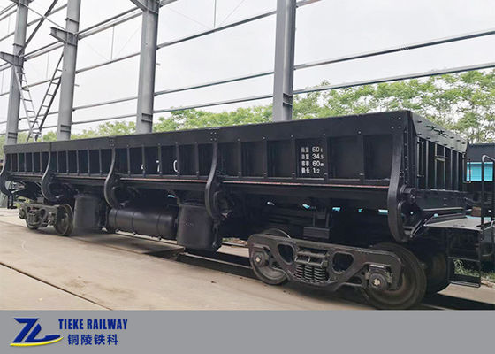l'automobile di carbone del treno dello scarico del lato della ferrovia del carico 60t aggrega le scorie d'acciaio di pietra schiacciate
